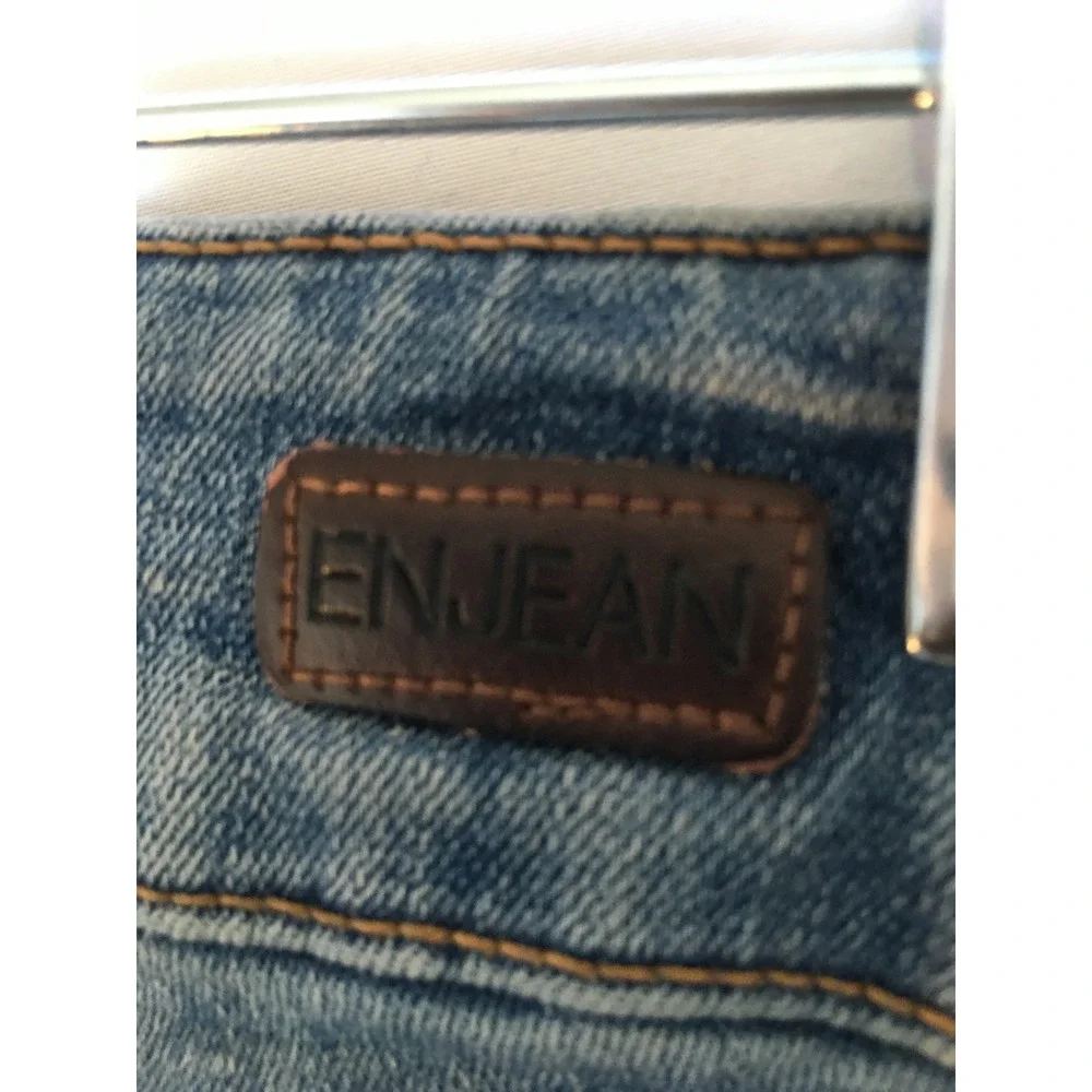 Enjean Denim Co Mens Distressed Skinny Jeans Medium Wash Ripped EP3092R-1 29x27